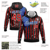 Custom Stitched Black Red Royal-White 3D Distressed American Flag Sports Pullover Sweatshirt Hoodie