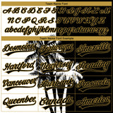 Custom Stitched Black White-Old Gold 3D Hawaii Coconut Trees Sports Pullover Sweatshirt Hoodie
