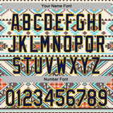 Custom Stitched Cream Navy Blue Orange Gray-Gold 3D Mexico Aztec Pattern Sports Pullover Sweatshirt Hoodie