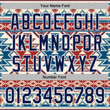 Custom Stitched Cream Navy Red Blue-White 3D Mexico Aztec Pattern Sports Pullover Sweatshirt Hoodie