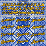 Custom Stitched White Gold Blue-Black 3D Mexico Aztec Pattern Sports Pullover Sweatshirt Hoodie