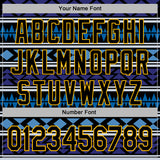 Custom Stitched Black Blue-Gold 3D Mexico Aztec Pattern Sports Pullover Sweatshirt Hoodie