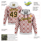 Custom Stitched White Black Red-Gold 3D Mexico Aztec Pattern Sports Pullover Sweatshirt Hoodie