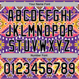 Custom Stitched Purple Black Pink Yellow-White 3D Mexico Aztec Pattern Sports Pullover Sweatshirt Hoodie