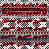 Custom Stitched White Black Gray Blue-Fire Red 3D Mexico Aztec Pattern Sports Pullover Sweatshirt Hoodie