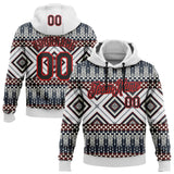 Custom Stitched White Black Gray Blue-Fire Red 3D Mexico Aztec Pattern Sports Pullover Sweatshirt Hoodie