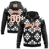 Custom Stitched Black White-Orange 3D Mexico Aztec Pattern Sports Pullover Sweatshirt Hoodie
