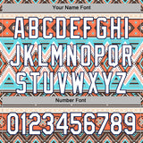 Custom Stitched White Gray Orange Blue-Navy 3D Mexico Aztec Pattern Sports Pullover Sweatshirt Hoodie