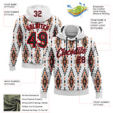 Custom Stitched White Black Orange Gray-Fire Red 3D Mexico Aztec Pattern Sports Pullover Sweatshirt Hoodie