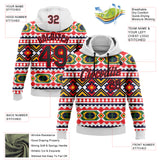 Custom Stitched White Black Yellow Green-Fire Red 3D Mexico Aztec Pattern Sports Pullover Sweatshirt Hoodie