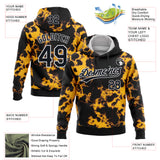 Custom Stitched Tie Dye Black-White 3D Sports Pullover Sweatshirt Hoodie