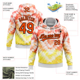 Custom Stitched Tie Dye Orange-Black 3D Sports Pullover Sweatshirt Hoodie