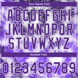 Custom Stitched Tie Dye Purple-White 3D Sports Pullover Sweatshirt Hoodie