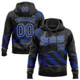 Custom Stitched Black Royal Gray-Steel Gray 3D Pattern Design Splash Sports Pullover Sweatshirt Hoodie