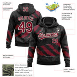 Custom Stitched Black Crimson Steel Gray-Cream 3D Pattern Design Splash Sports Pullover Sweatshirt Hoodie