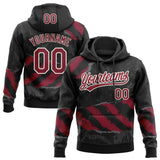 Custom Stitched Black Crimson Steel Gray-Cream 3D Pattern Design Splash Sports Pullover Sweatshirt Hoodie