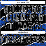 Custom Stitched Black Thunder Blue-White 3D Pattern Design Torn Paper Style Sports Pullover Sweatshirt Hoodie