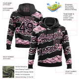 Custom Stitched Black Light Pink-White 3D Pattern Design Torn Paper Style Sports Pullover Sweatshirt Hoodie