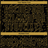 Custom Stitched Black Old Gold 3D Pattern Design Line Sportswear Pullover Sweatshirt Hoodie