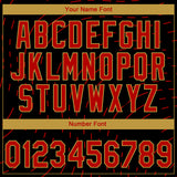 Custom Stitched Black Red-Old Gold 3D Pattern Design Line Sportswear Pullover Sweatshirt Hoodie