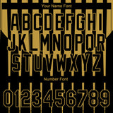 Custom Stitched Black Old Gold 3D Pattern Design Line Sportswear Pullover Sweatshirt Hoodie