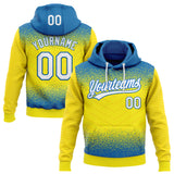 Custom Stitched Blue White-Light Yellow 3D Pattern Design Line Sportswear Pullover Sweatshirt Hoodie