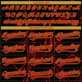 Custom Stitched Black Red-Old Gold 3D Pattern Design Line Sportswear Pullover Sweatshirt Hoodie