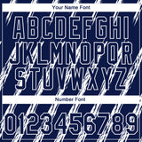 Custom Stitched Navy White 3D Pattern Design Line Sportswear Pullover Sweatshirt Hoodie