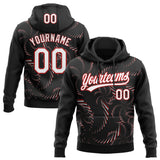 Custom Stitched Black White-Red 3D Pattern Design Line Sportswear Pullover Sweatshirt Hoodie