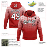 Custom Stitched Red White-Black 3D Pattern Design Gradient Line Sportswear Pullover Sweatshirt Hoodie