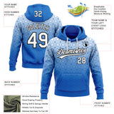 Custom Stitched Blue White-Black 3D Pattern Design Gradient Line Sportswear Pullover Sweatshirt Hoodie