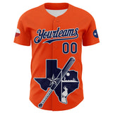 Custom Orange Navy Silver-White 3D Urban City Edition Sports Authentic Baseball Jersey