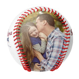 Personalized Dad Grandpa Photo Name Time White Baseballs,We Love You,Father's Day Gift