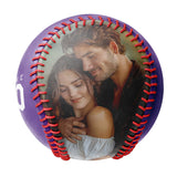 Personalized Anniversary Name Time Photo Purple Baseballs