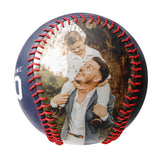Personalized Dad Name Age Photo Navy Baseballs