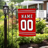 Personalized Red White Name Number Garden Flag