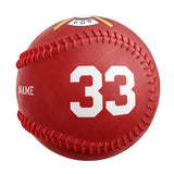 Personalized Red Name Number Leather Varsity Team Authentic Baseballs