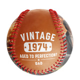 Personalized Dad Grandpa Birthday Name Time Photo Orange Baseballs
