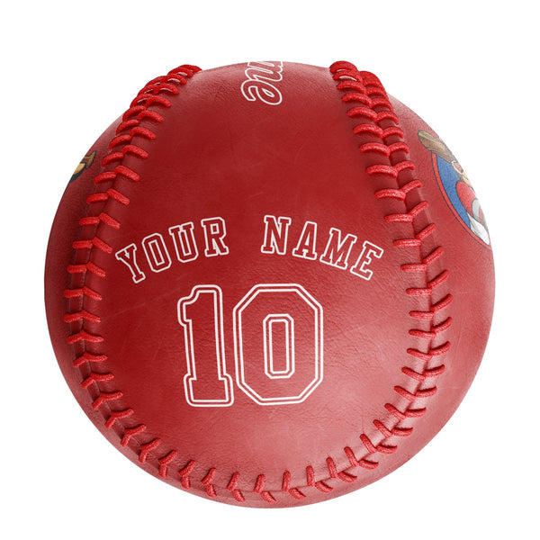Personalized Red Leather Red Authentic Baseballs – FanCustom