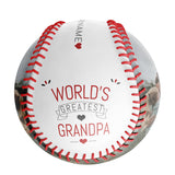 Personalized Dad Grandpa Photo Name White Baseballs,World's Greatest Grandpa,Father's Day Gift