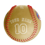 Personalized Old Gold Leather Old Gold Authentic Baseballs