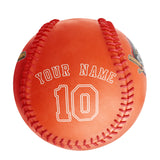 Personalized Orange Leather Orange Authentic Baseballs