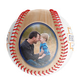 Personalized Dad Grandpa Photo Time Wood White Baseballs,World's Best Dad,Father's Day Gift