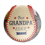 Personalized Dad Grandpa Khaki Photo Baseballs