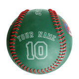 Personalized Kelly Green Leather Kelly Green Authentic Baseballs