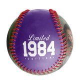 Personalized Anniversary Name Time Photo Purple Baseballs