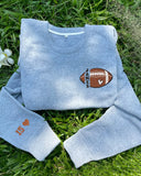 🏈Personalized Football Embroidered Sweatshirt- Custom Football Name And Number On Sleeve Embroidered Sweatshirt（Soon To Be Sold Out）