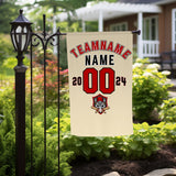 Personalized Khaki Red Black Baseball Team Name Garden Flag