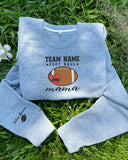 Personalized Football Mama Embroidered Sweatshirt- Football Embroidered Hoodie- Name On Sleeve-Football Team Sweatshirt-Football Player Gift