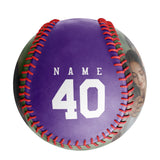 Personalized Anniversary Name Time Photo Purple Baseballs